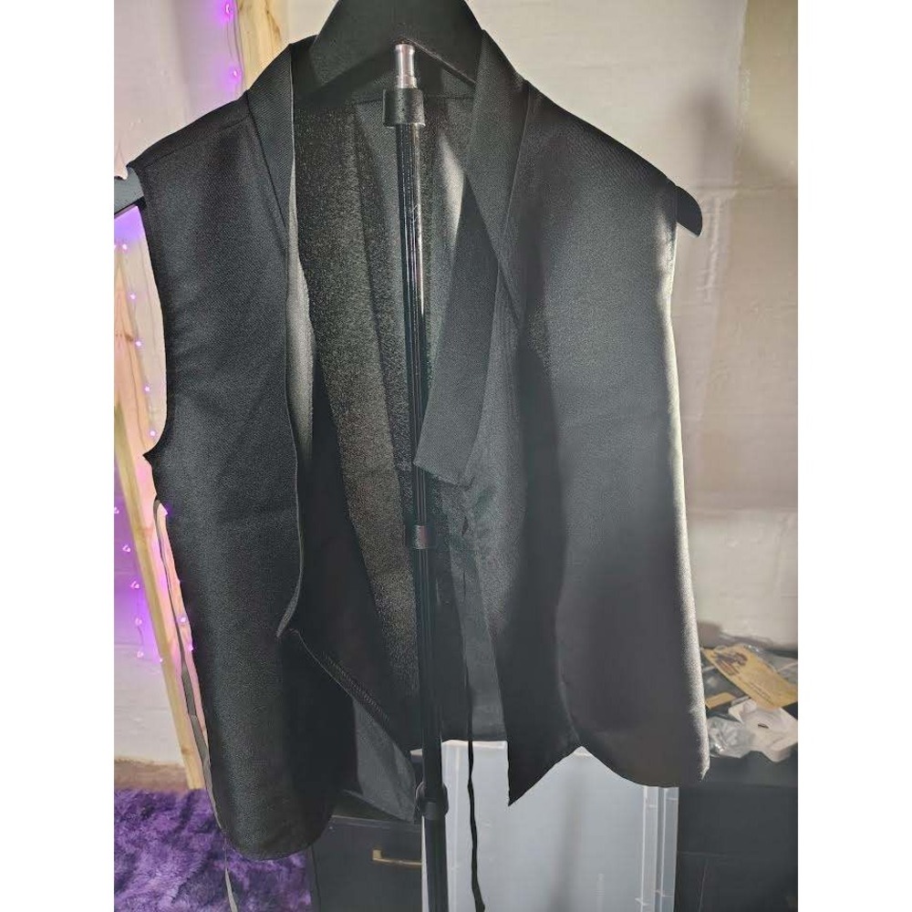 Kids Black‎ Faux Leather Vest Jacket Outfit Set Pants